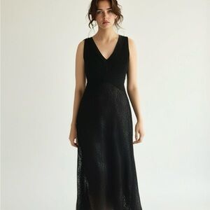 Calvin Klein Elegant Black Evening maxi  Dress Size 8